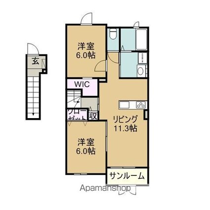 セレノⅠ[2LDK/62.44m2]の間取図
