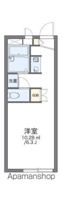レオパレスラビドールⅠ[1K/20.37m2]の間取図