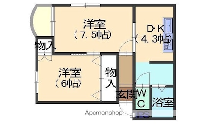 フレンドパーク川端[2K/41.31m2]の間取図