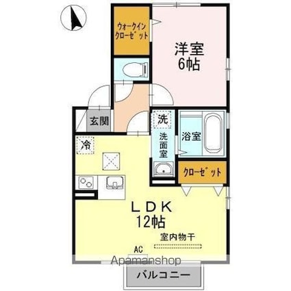 エトワール[1LDK/45.42m2]の間取図