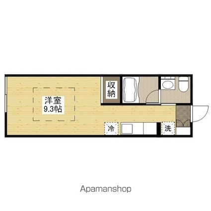 広島県広島市西区井口鈴が台２丁目[1R/21.84m2]の間取図