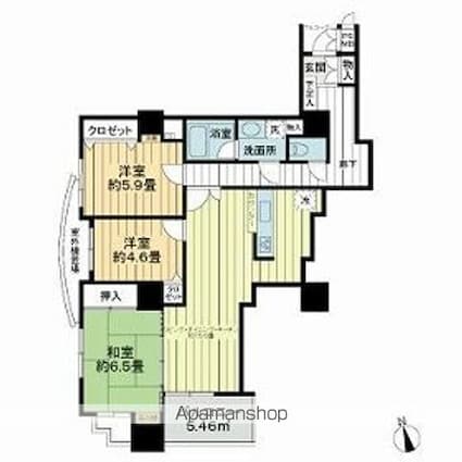 セインツタワー甲府[3LDK/79.72m2]の間取図