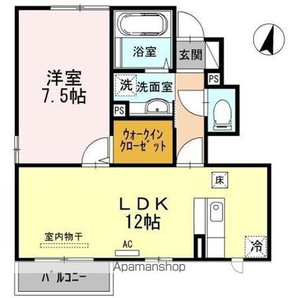 ロジュマントヨキ[1LDK/46.28m2]の間取図