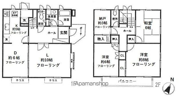 【杉並区浜田山のテラスの間取り】