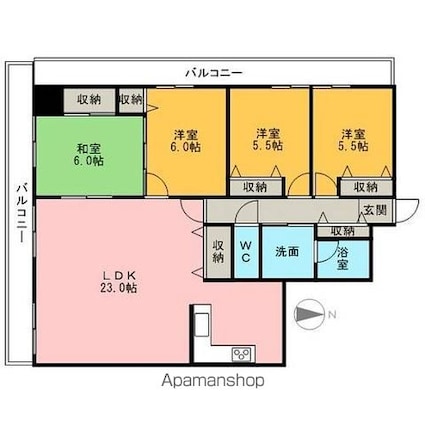 グランディア大手町壱番館[4LDK/97.46m2]の間取図