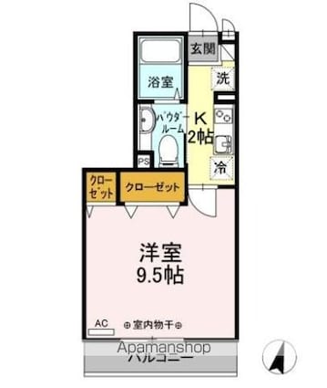 ＧＲＡＮＤＥ[1K/28.92m2]の間取図