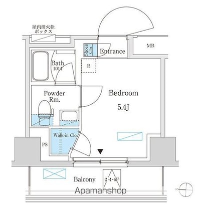 パークアクシス錦糸町スタイルズ[1R/15.83m2]の間取図