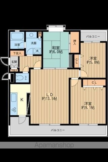 フェニックスコート二子玉川[3LDK/83.06m2]の間取図