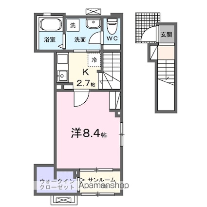 ボン　ボヤージュ[1K/36.33m2]の間取図