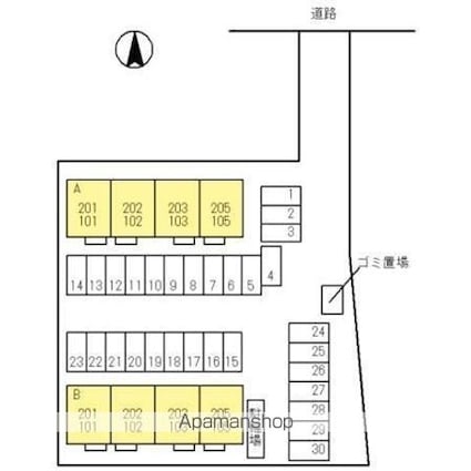 花水木[1LDK/49.44m2]の配置図