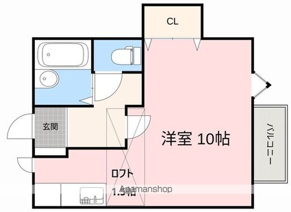 カリヨンコート[1K/28m2]の間取図