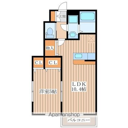 宮城県仙台市青葉区栗生７丁目[1LDK/36.89m2]の間取図