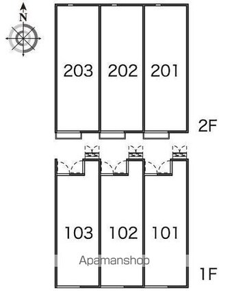 香川県高松市三条町[1K/23.61m2]の配置図