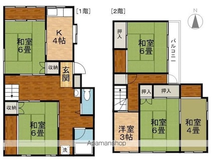 三輪９丁目北條様戸建[5SDK/97.75m2]の間取図