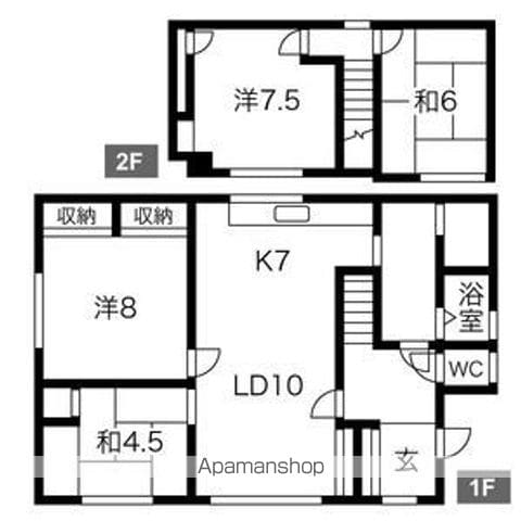 桂岡町6-15貸家の間取り写真