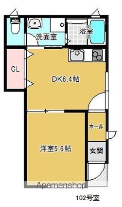カーサＭ[1DK/29m2]の間取図