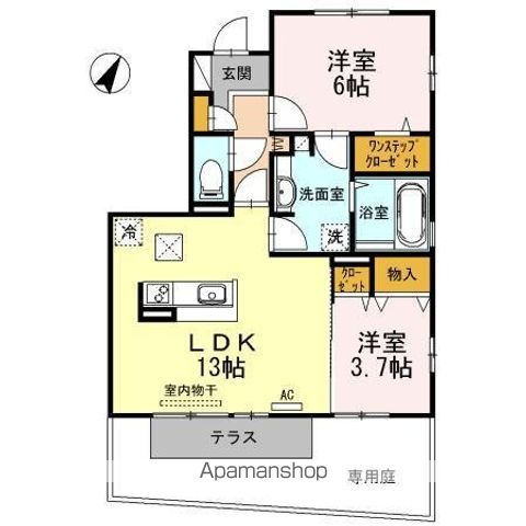 ヴィルヌーブ伍番街 D棟の間取り写真
