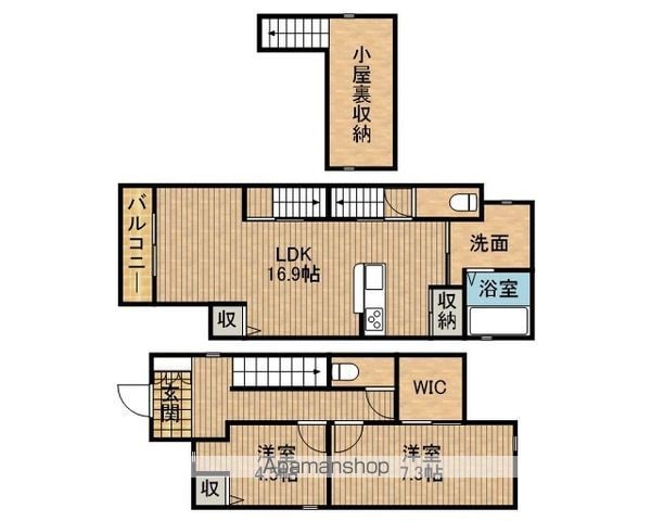 藤枝市 3階建 築5年の間取り写真