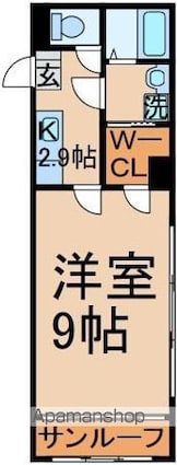 ＲＩＶＥＲＳＩＤＥアプス[1K/33.12m2]の間取図