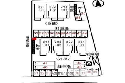 Ｂｅｌｌｅ　Ｖｉｌｌａｇｅ[1LDK/46.52m2]の配置図