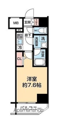 ディアレイシャス西武柳沢[1K/25.73m2]の間取図