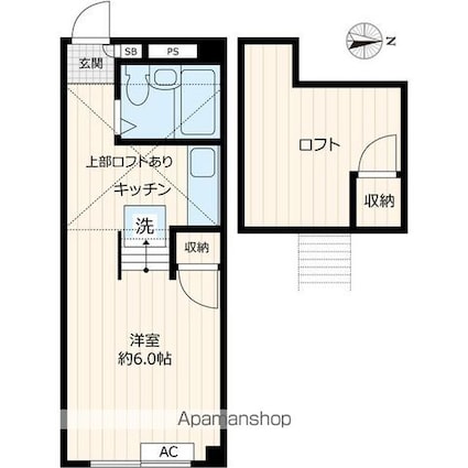 阿佐ヶ谷タウンハウス[1R/19m2]の間取図