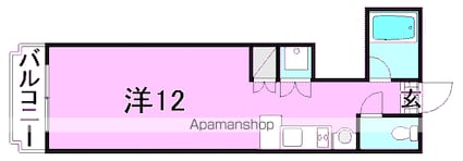 グラン・アール東雲[1R/28.05m2]の間取図