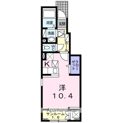 ＪａｄｅＨｏｕｓｅ庄町　Ａ[1R/32.23m2]の間取図