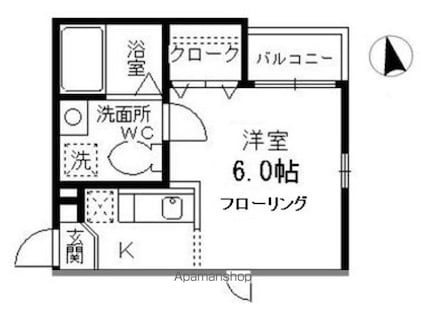 トワオランジュ[1K/21.79m2]の間取図