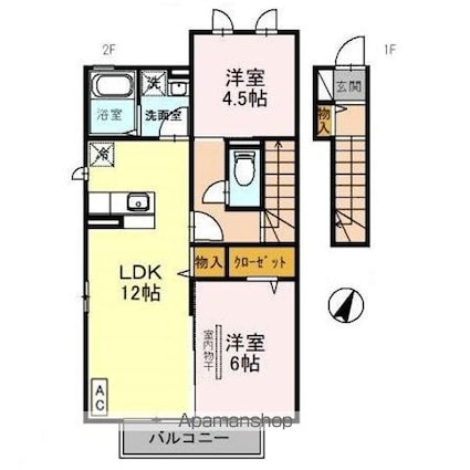 ラフォーレ　Ａ[2LDK/57.8m2]の間取図
