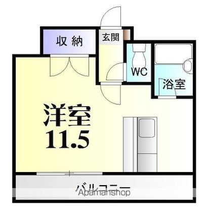 シーラカンス[1R/28.56m2]の間取図