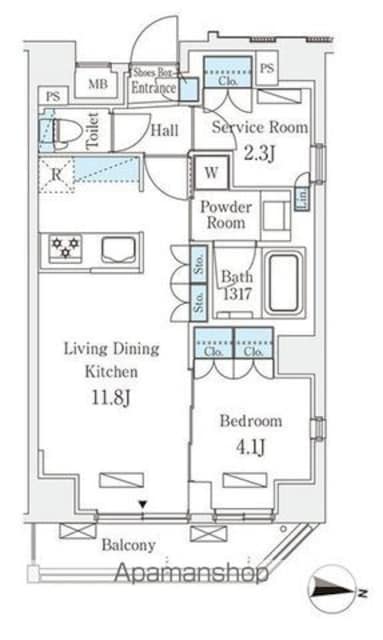 ラティエラ中野新井[1SLDK/43.5m2]の間取図