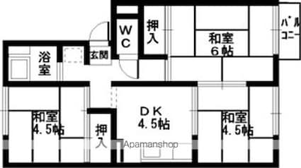 和歌山県和歌山市福島[3DK/46m2]の間取図