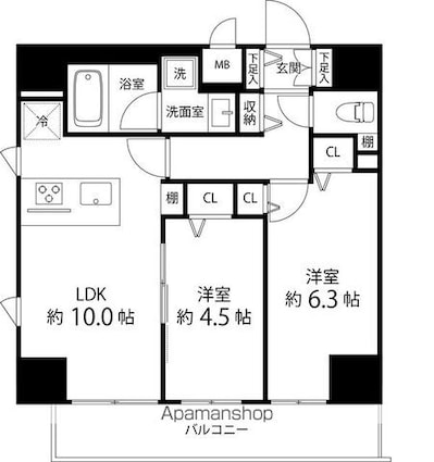 ＳＡＩＯＮ町屋[2LDK/50.21m2]の間取図