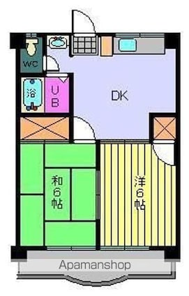 Ｋ，Ｙフラット[2DK/38.88m2]の間取図