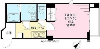 ＭＴレジデンス早稲田[1K/21.66m2]の間取図