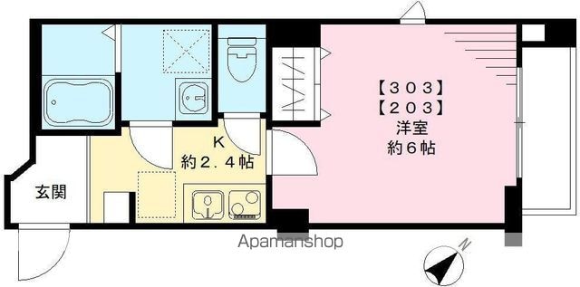 ＭＴレジデンス早稲田[1K/21.66m2]の間取図