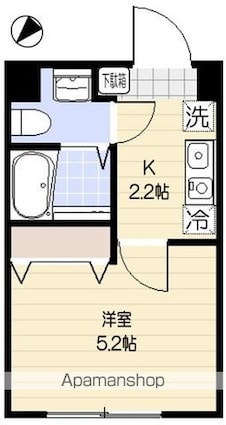 サンシエ中野新橋[1K/18.34m2]の間取図