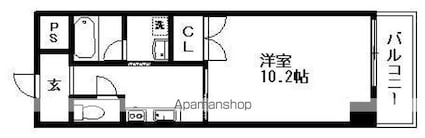 エリーフラッツ京町[1K/31.68m2]の間取図