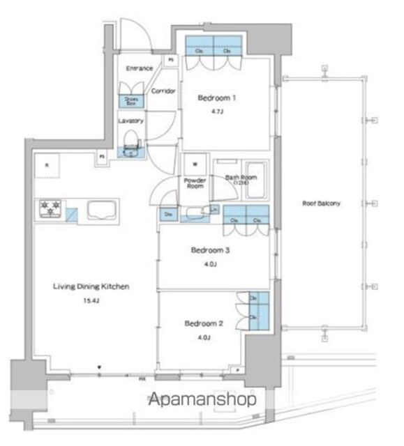 ルフォンプログレ志村坂上[3LDK/62m2]の間取図