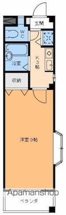ハウスアートⅡ[1K/25.57m2]の間取図