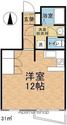 マイパレス高宮[1R/31m2]の間取図