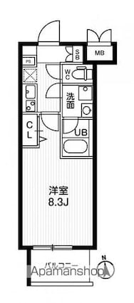 東京都墨田区向島５丁目[1K/25.57m2]の間取図