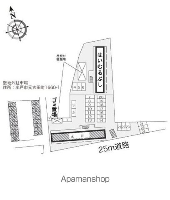 レオパレス水戸[1K/20.28m2]の配置図