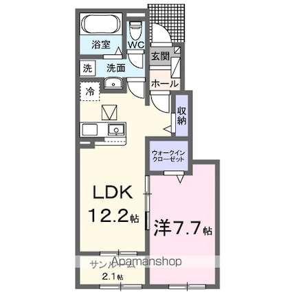 和歌山県岩出市中迫[1LDK/50.14m2]の間取図