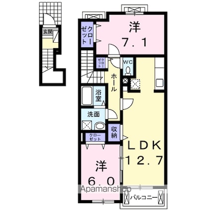 エトワールＣ[2LDK/63.86m2]の間取図
