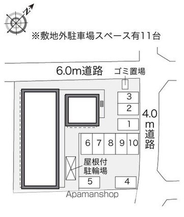 レオパレスゆげたⅡ[1K/20.28m2]の配置図