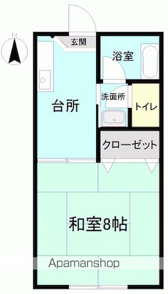 カーサ荒川[1K/26.44m2]の間取図