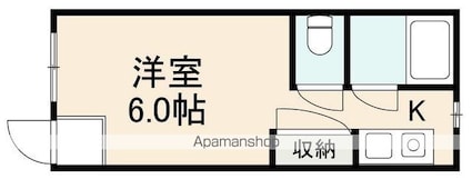香川県高松市瀬戸内町[1K/18m2]の間取図