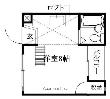清水マンション[1R/20m2]の間取図